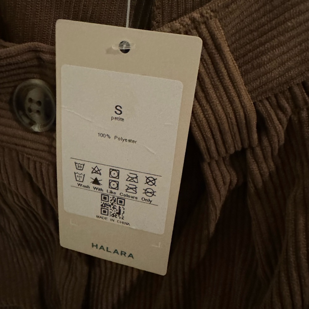 Halara Mid Rise Button Zipper Side Pocket Corduroy Casual Pants - Picture 7 of 11
